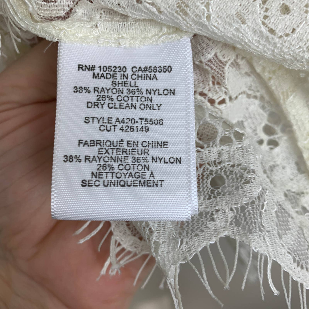 Joie Koda Ivory Lace Peplum Top - Size XS - Picture 7 of 9